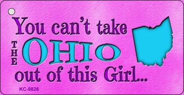 SMART BLONDE Ohio Girl Novelty Metal Key Chain KC-9826
