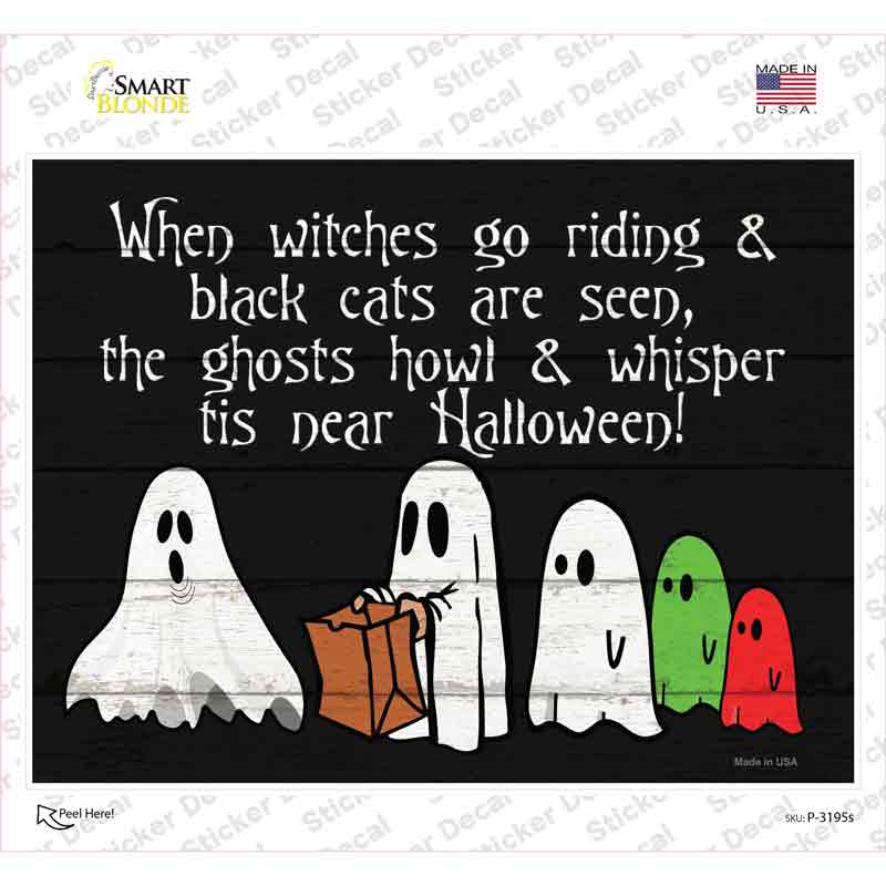 P-3195s-M Ghosts Trick or Treat Costumes Novelty Rectangle Sticker Decal - Medium