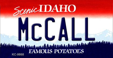 KC-9868 McCall Idaho State Background Metal Novelty, Key Chain