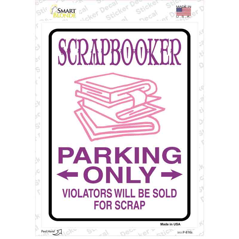 P-816s-M Scrapbooker Only Novelty Rectangle Sticker Decal - Medium