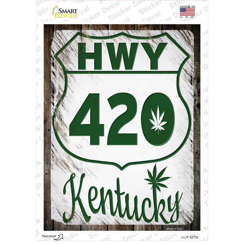 P-3272s-M HWY 420 Kentucky Novelty Rectangle Sticker Decal - Medium