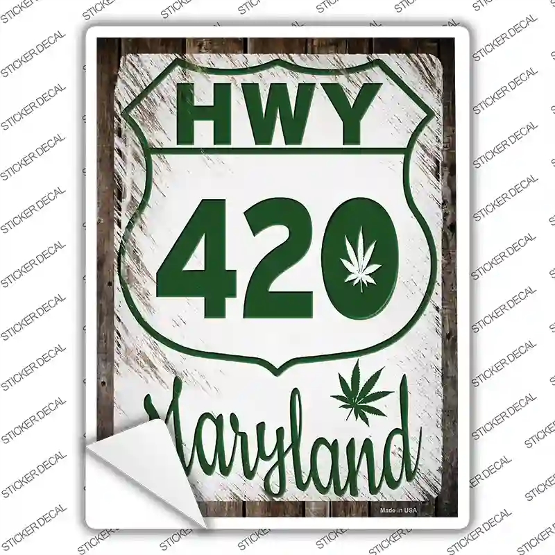 P-3275s-L HWY 420 Maryland Novelty Rectangle Sticker Decal - Large