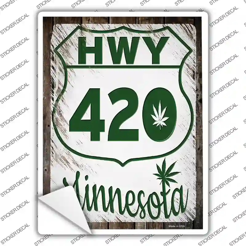 P-3278s-S HWY 420 Minnesota Novelty Rectangle Sticker Decal - Small