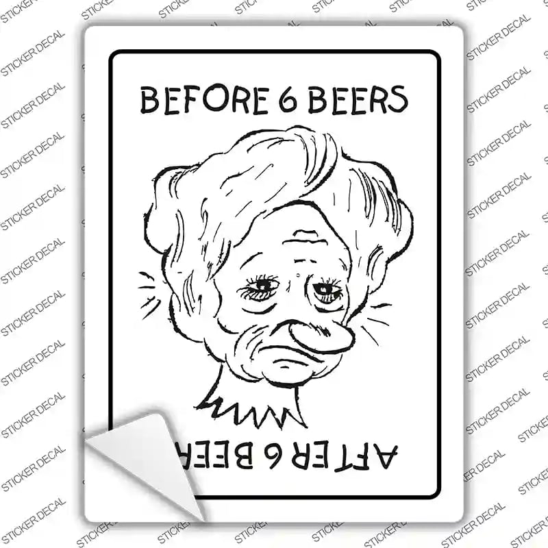 P-882s-S Before & After Novelty Rectangle Sticker Decal - Small