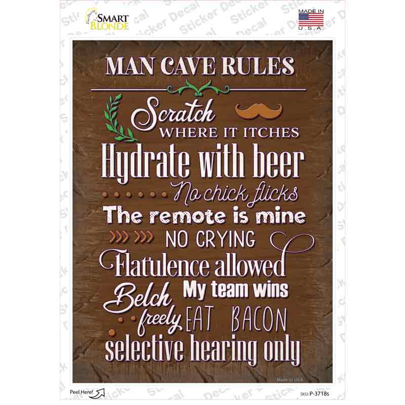 P-3718s-M Hydrate with Beer Novelty Rectangle Sticker Decal - Medium