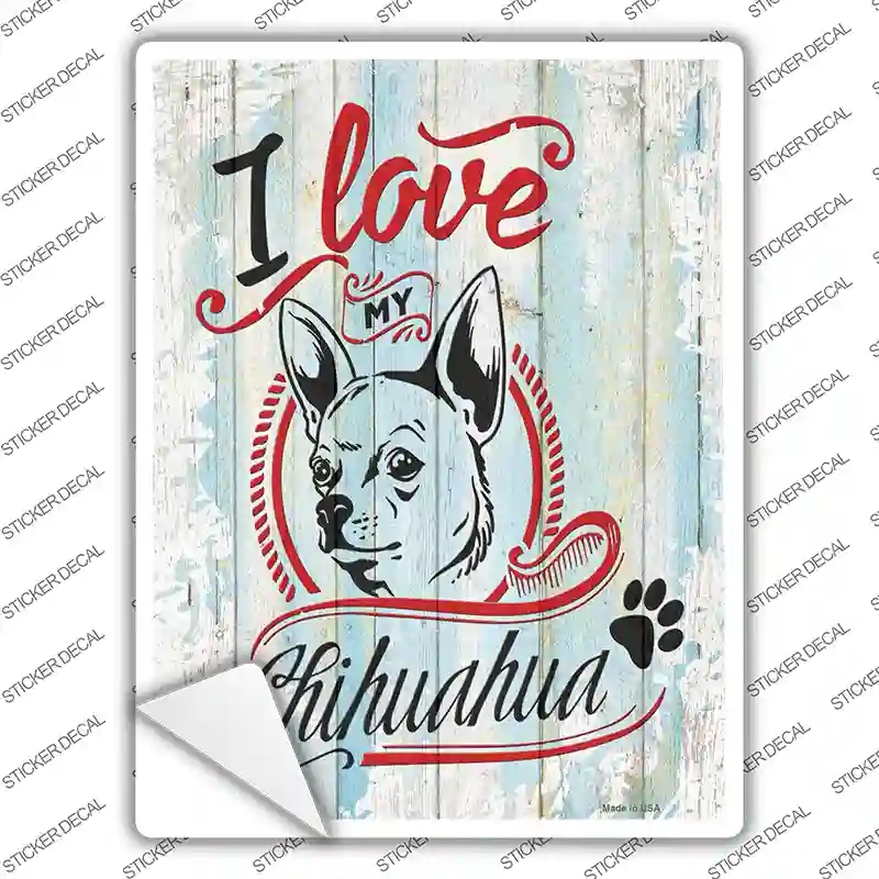 P-3787s-S I Love My Chihuahua Novelty Rectangle Sticker Decal - Small
