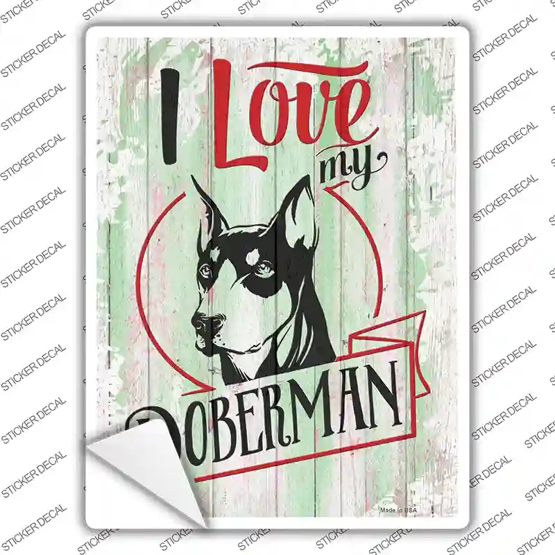P-3789s-S I Love My Doberman Novelty Rectangle Sticker Decal - Small
