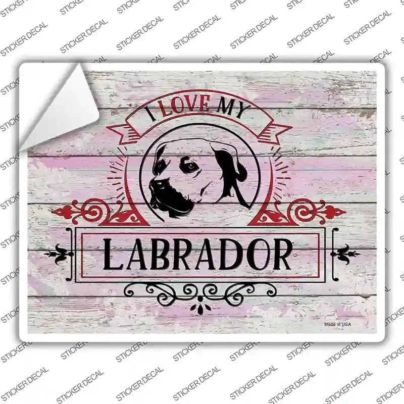 P-3793s-XL I Love My Labrador Novelty Rectangle Sticker Decal - Extra Large