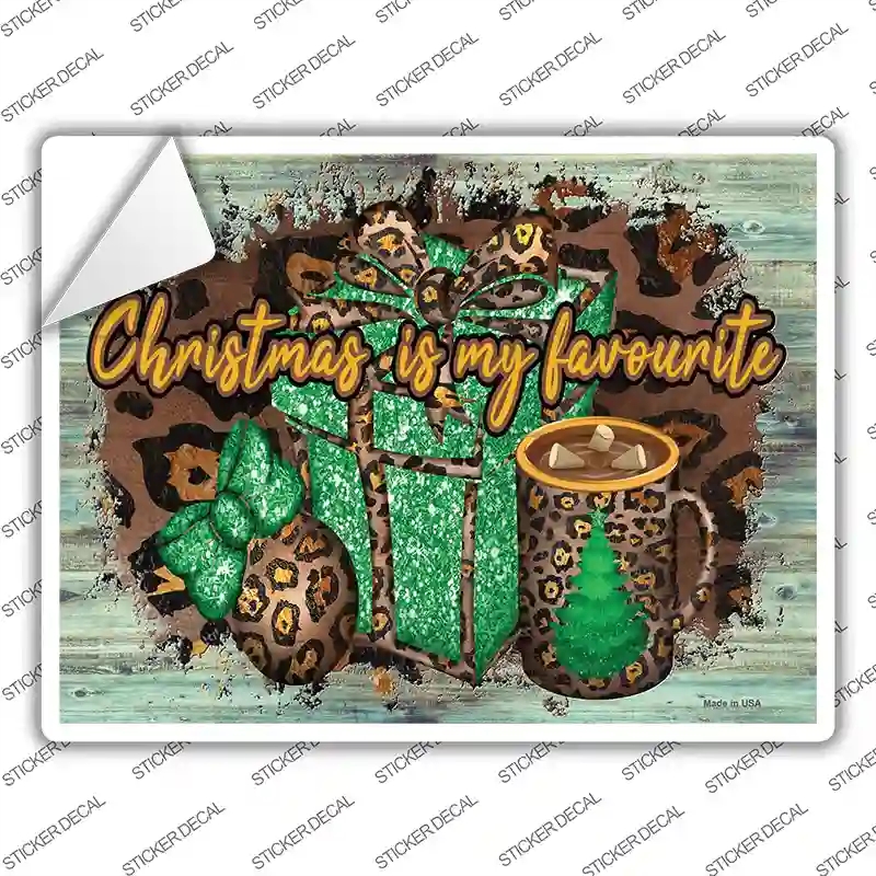 P-3909s-XL Christmas is My Favorite Novelty Rectangle Sticker Decal - Extra Large