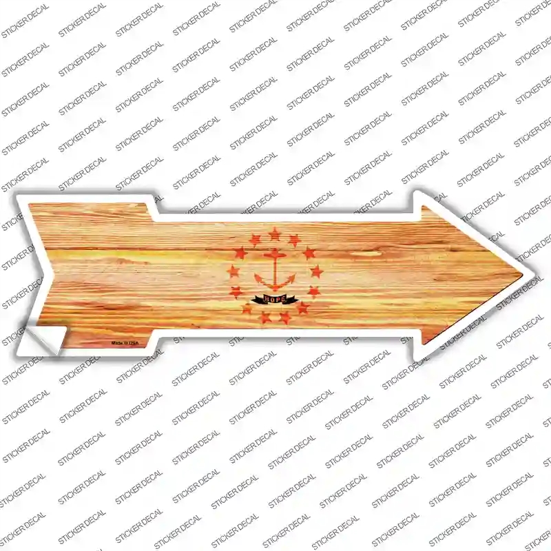 A-560s-S Rhode Island State Flag Novelty Arrow Sticker Decal - Small