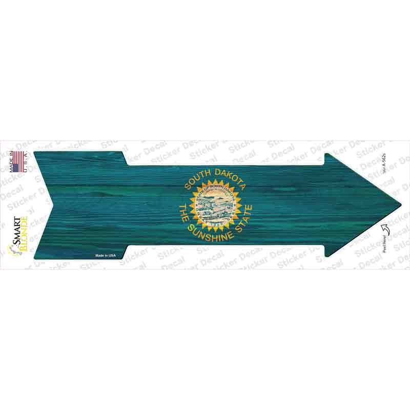 A-562s-M South Dakota State Flag Novelty Arrow Sticker Decal - Medium