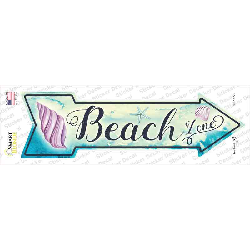 A-577s-M Beach Zone Novelty Arrow Sticker Decal - Medium