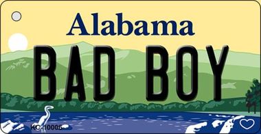 KC-10006 Bad Boy Alabama Background, Key Chain Metal Novelty