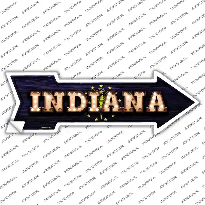 A-594s-L Indiana Bulb Lettering Novelty Arrow Sticker Decal - Large