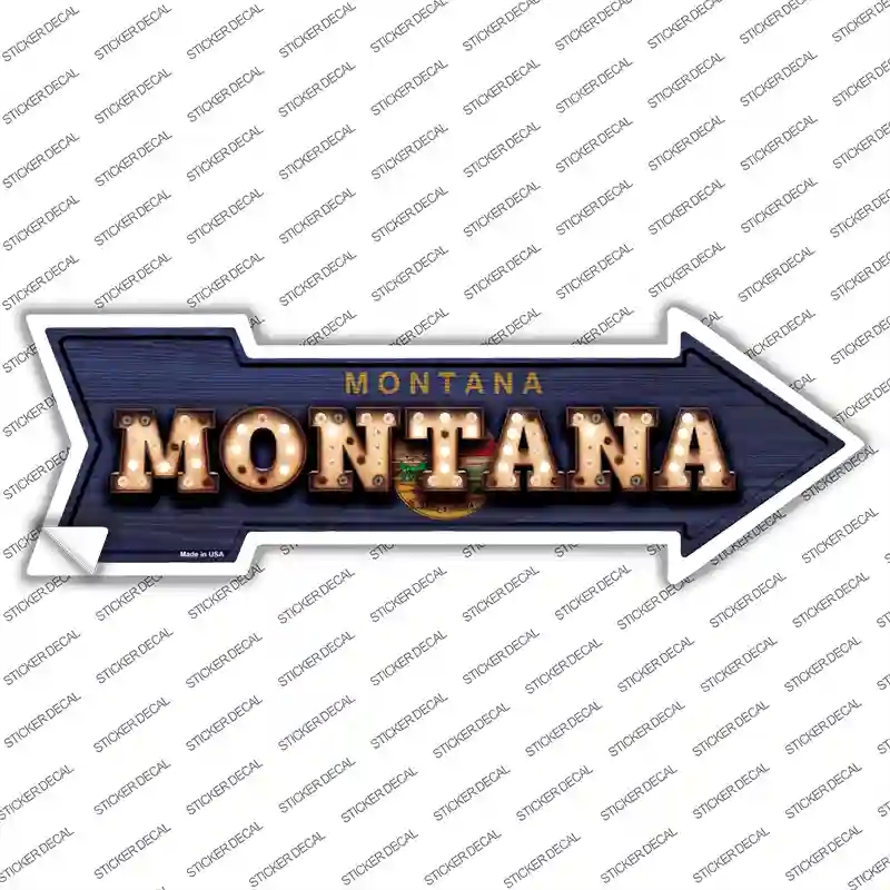 A-606s-L Montana Bulb Lettering Novelty Arrow Sticker Decal - Large