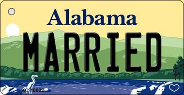 KC-10022 Married Alabama Background, Key Chain Metal Novelty