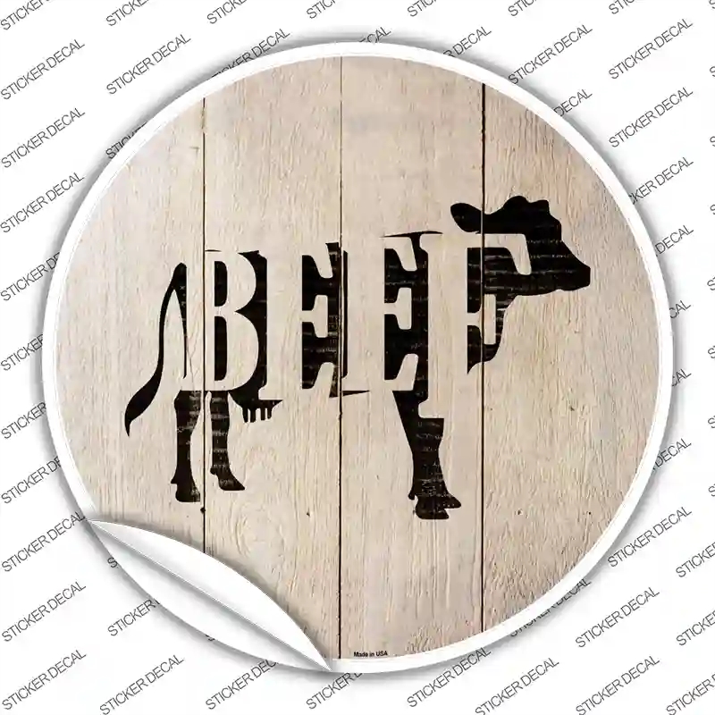 C-1065s-L Cows Make Beef Novelty Circle Sticker Decal - Large
