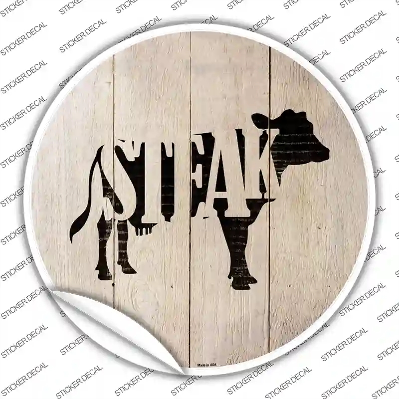 C-1066s-XL Cows Make Steak Novelty Circle Sticker Decal - Extra Large