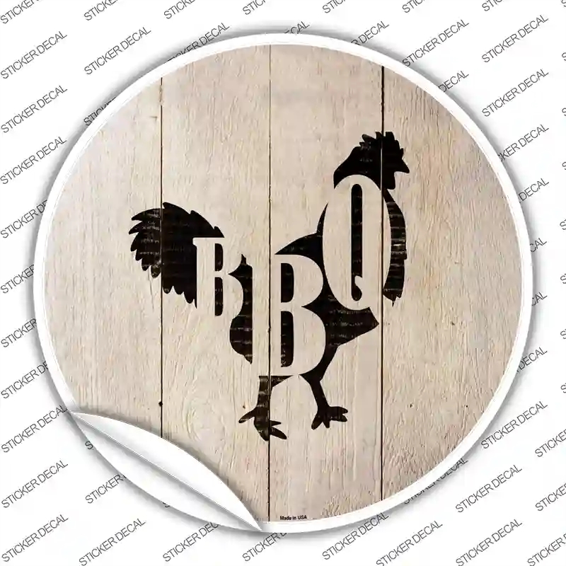 C-1072s-S Chickens Make BBQ Novelty Circle Sticker Decal - Small