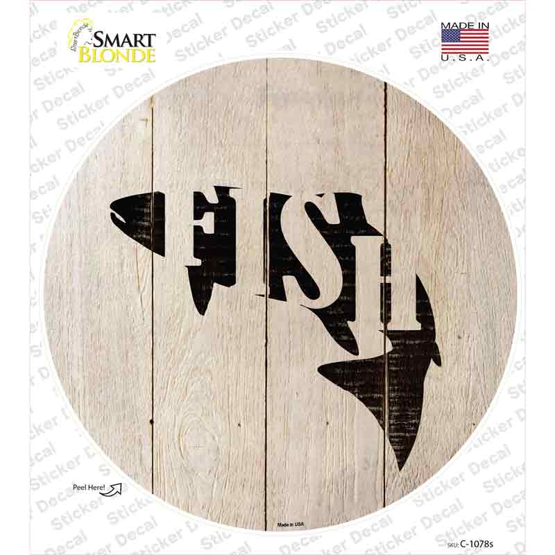 C-1078s-M Fish Make Fish Novelty Circle Sticker Decal - Medium