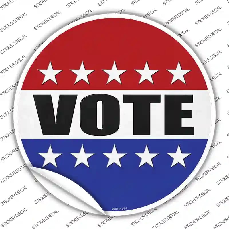 C-1340s-L Vote Novelty Circle Sticker Decal - Large