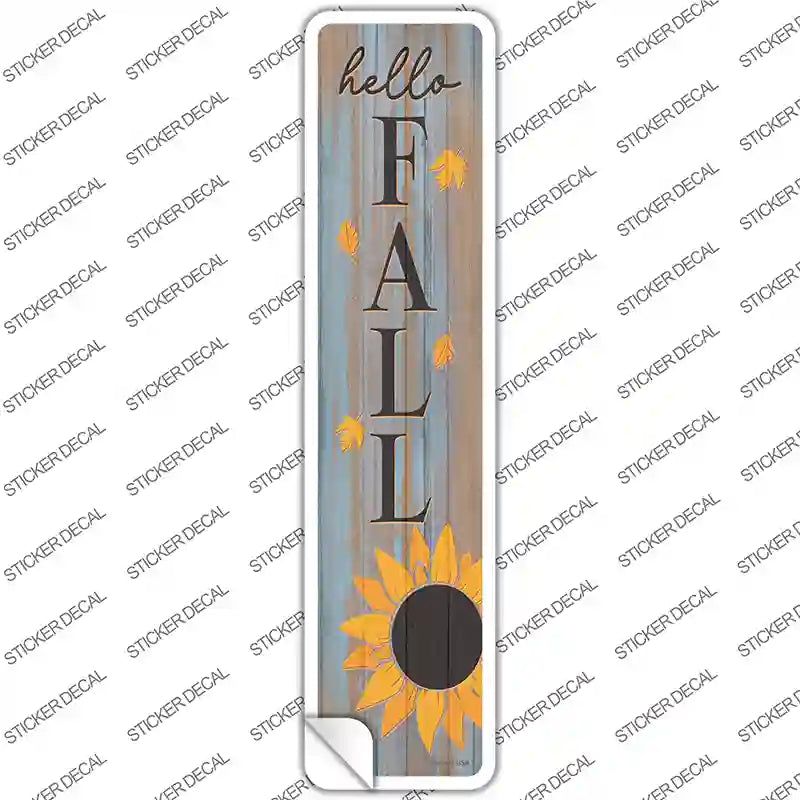 K-1788s-L Hello Fall Sunflower Novelty Narrow Sticker Decal - Large