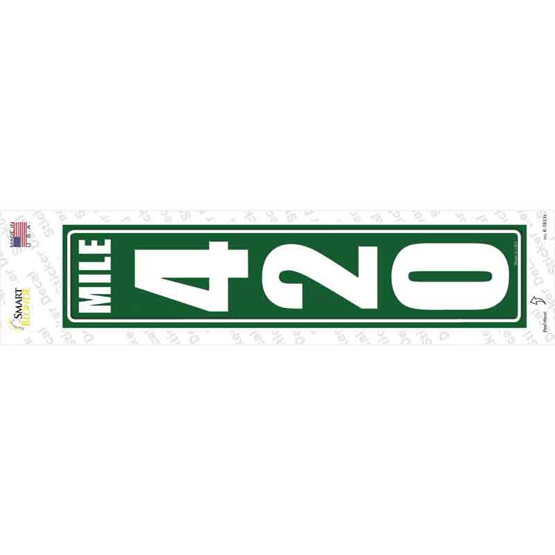 K-1833s-M Mile Marker 420 Novelty Narrow Sticker Decal - Medium