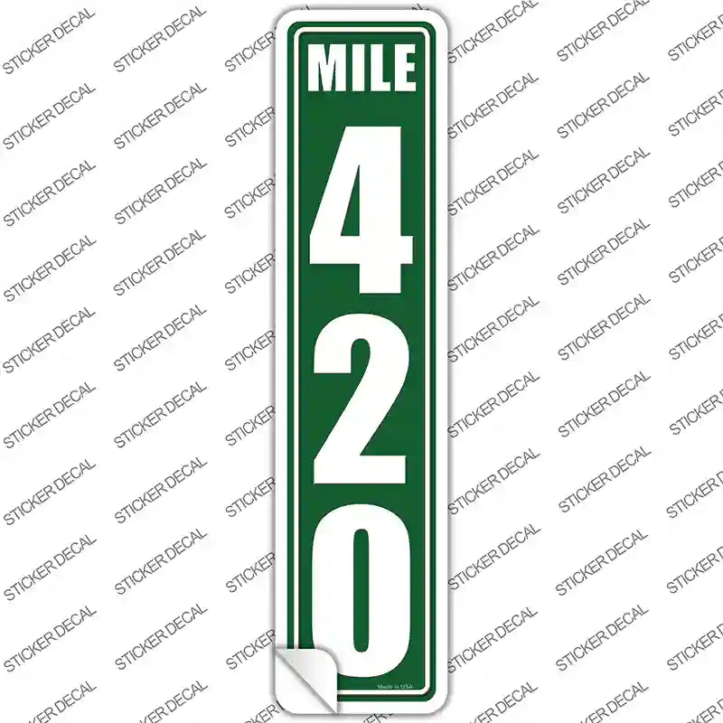 K-1833s-S Mile Marker 420 Novelty Narrow Sticker Decal - Small
