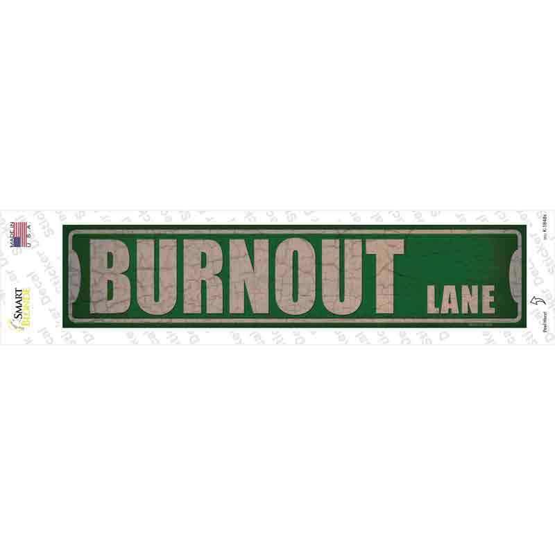K-1848s-M Burnout Lane Novelty Narrow Sticker Decal - Medium