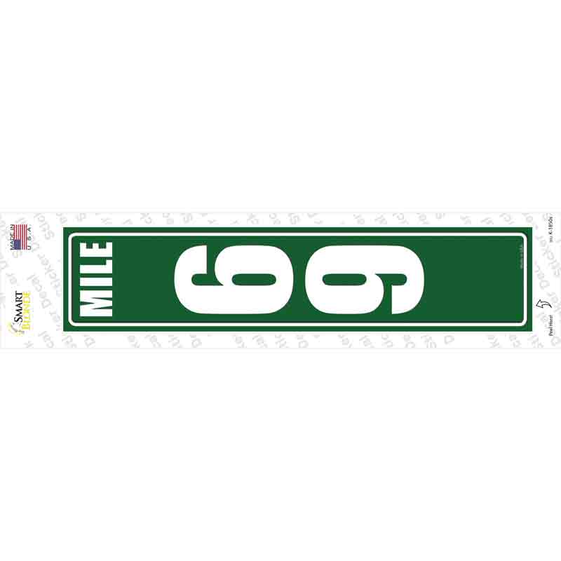 K-1850s-M Mile Marker 69 Novelty Narrow Sticker Decal - Medium