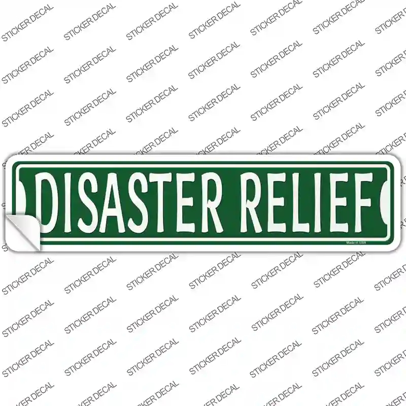 K-1875s-L Disaster Relief Novelty Narrow Sticker Decal - Large