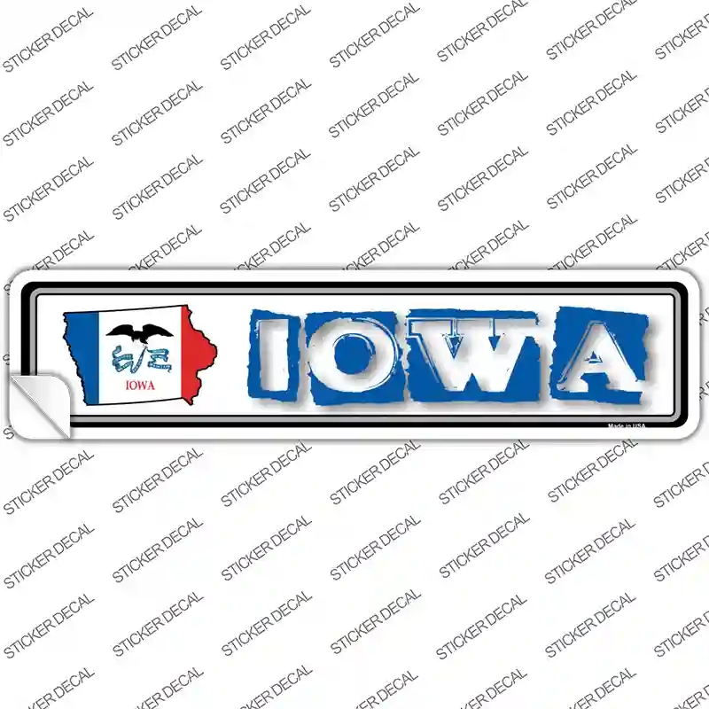 K-314s-S Iowa Outline Novelty Narrow Sticker Decal - Small