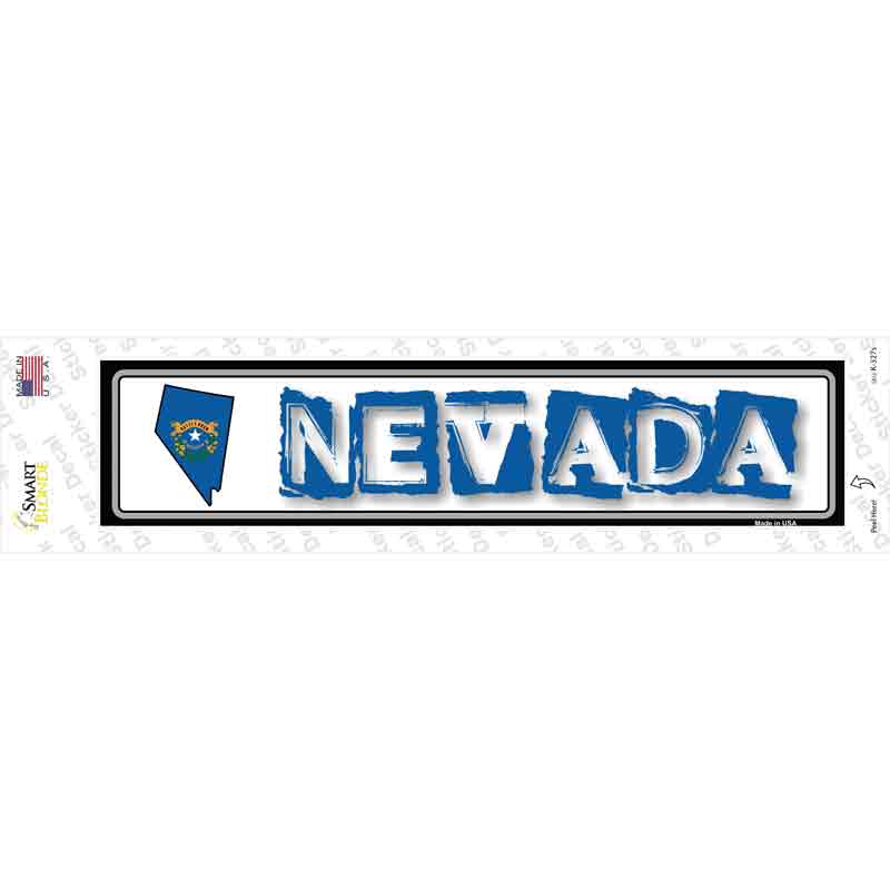 K-327s-M Nevada Outline Novelty Narrow Sticker Decal - Medium