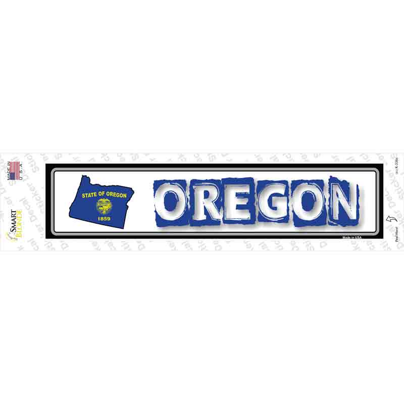 K-336s-M Oregon Outline Novelty Narrow Sticker Decal - Medium