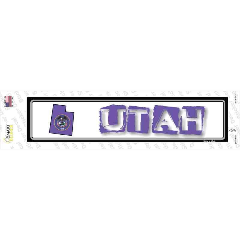 K-343s-M Utah Outline Novelty Narrow Sticker Decal - Medium