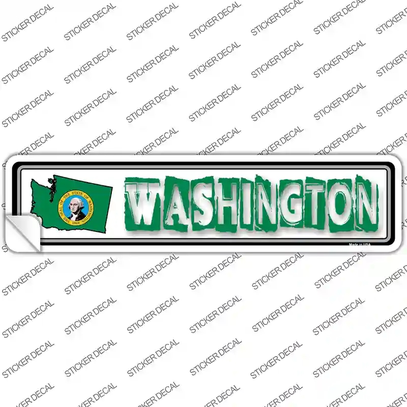 K-346s-L Washington Outline Novelty Narrow Sticker Decal - Large