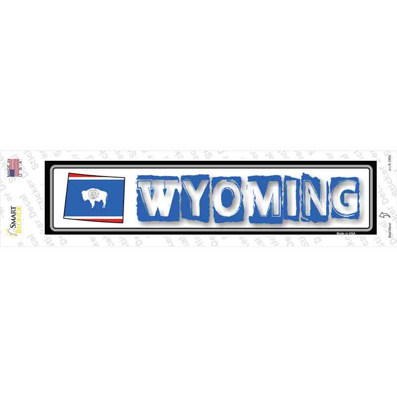 K-349s-M Wyoming Outline Novelty Narrow Sticker Decal - Medium