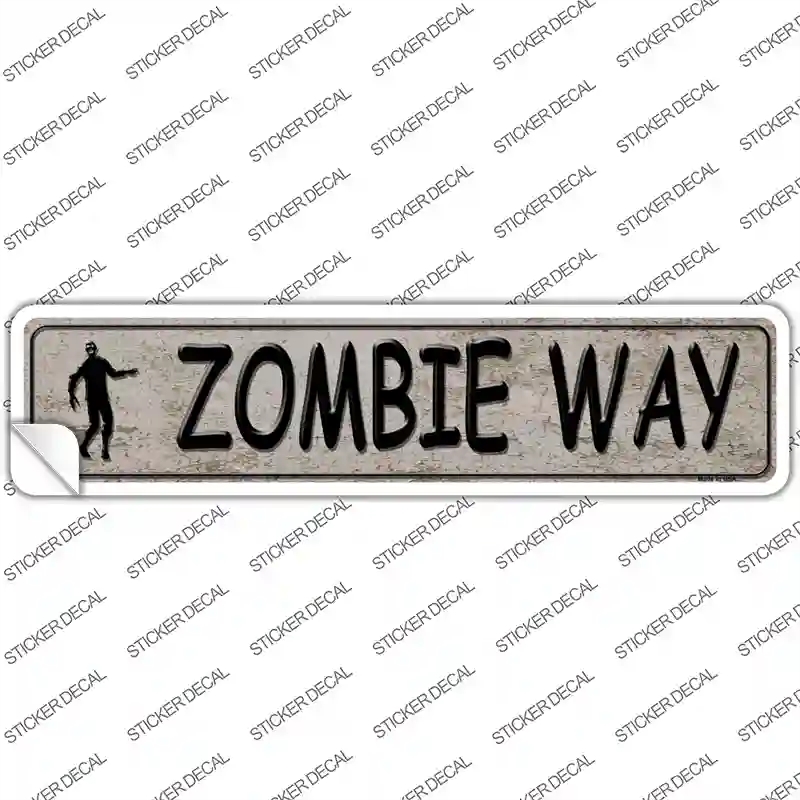 K-356s-S Zombie Way Brown Novelty Narrow Sticker Decal - Small