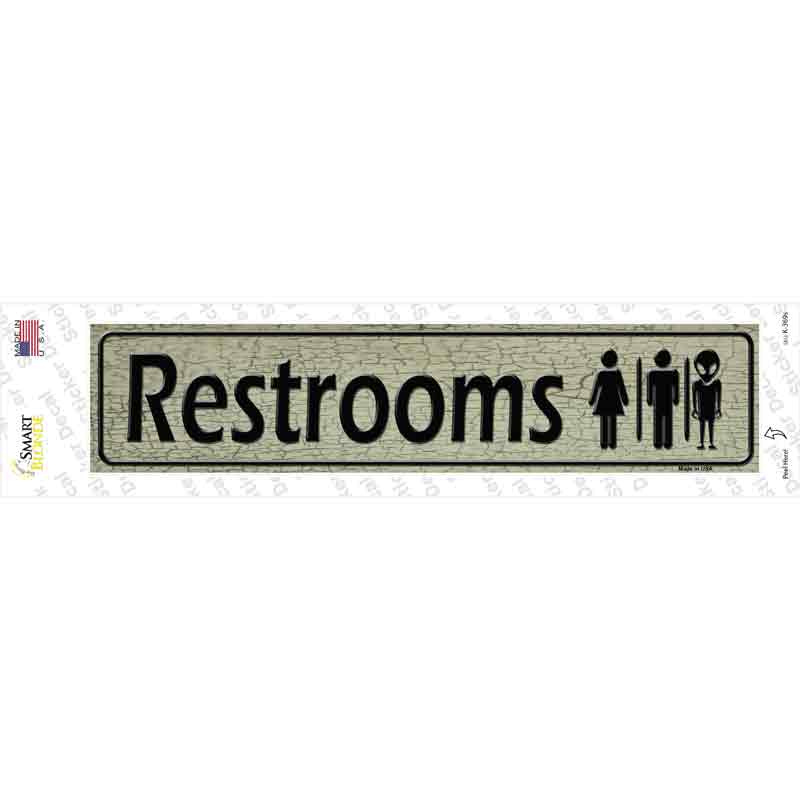 K-369s-M Restrooms Novelty Narrow Sticker Decal - Medium