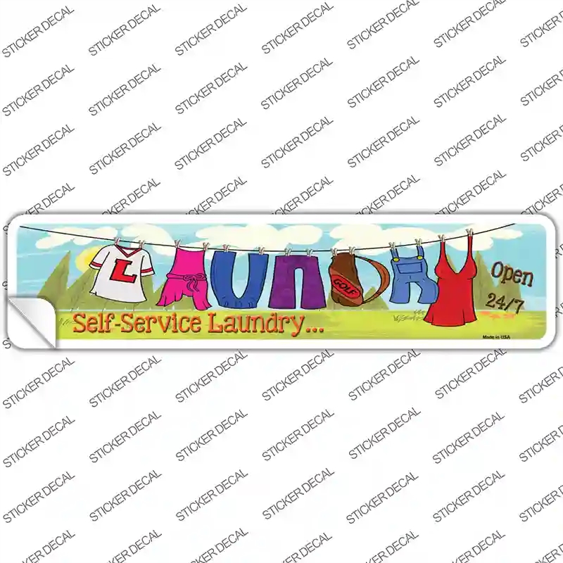 K-374s-L Laundry Novelty Narrow Sticker Decal - Large