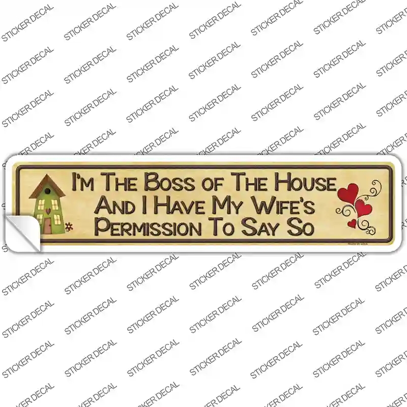 K-436s-XL Im the Boss Novelty Narrow Sticker Decal - Extra Large