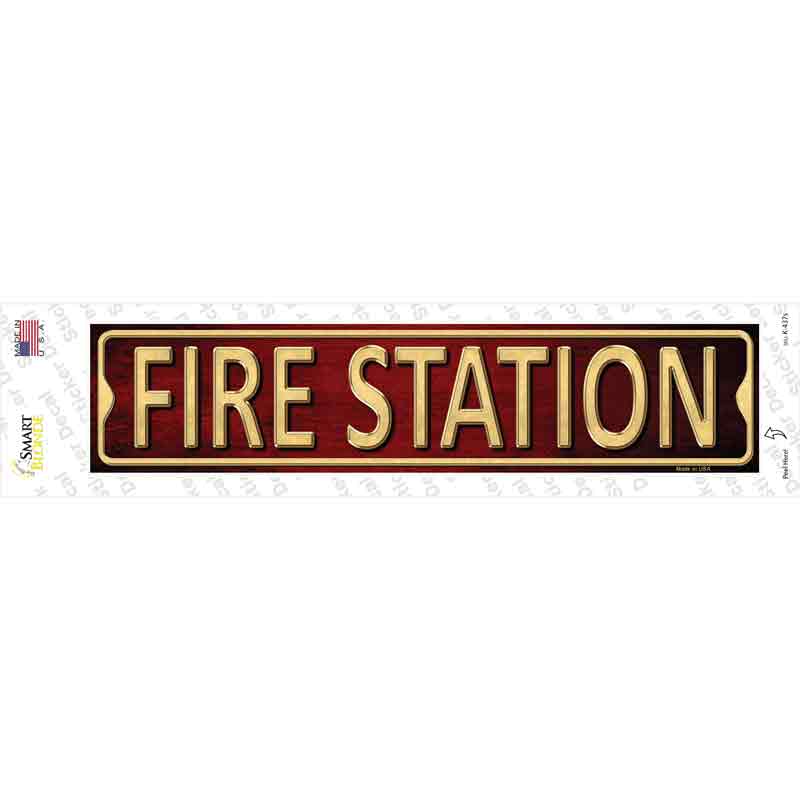 K-437s-M Fire Station Novelty Narrow Sticker Decal - Medium