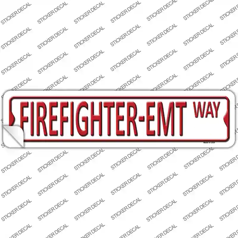 K-445s-S Firefighter-Emt Way Novelty Narrow Sticker Decal - Small