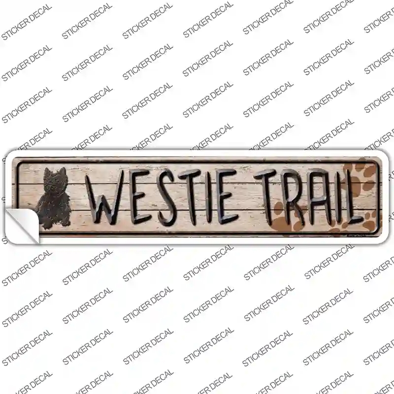 K-463s-XL Westie Novelty Narrow Sticker Decal - Extra Large