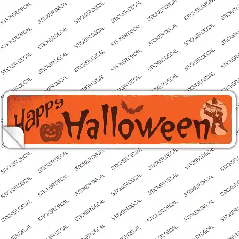 K-593s-L Happy Halloween Novelty Narrow Sticker Decal - Large