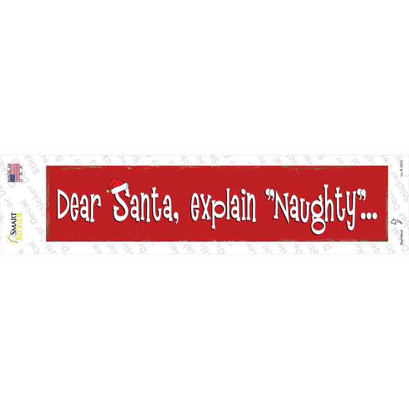 K-597s-M Santa Explain Naughty Novelty Narrow Sticker Decal - Medium