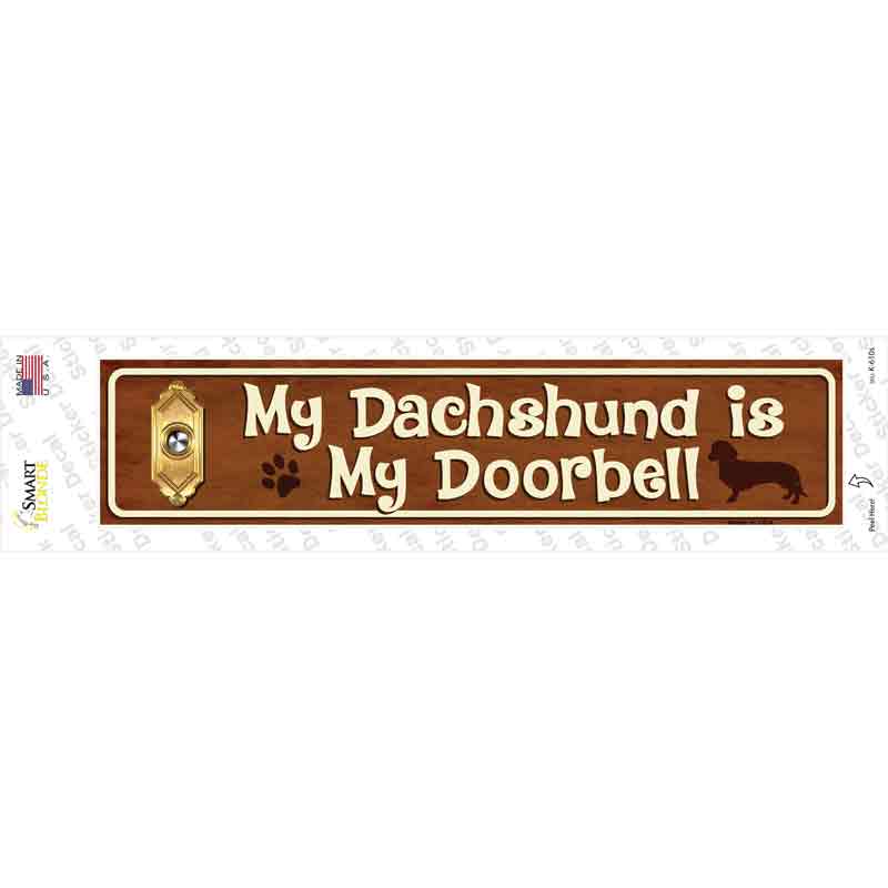 K-610s-M Dachshund is Doorbell Novelty Narrow Sticker Decal - Medium