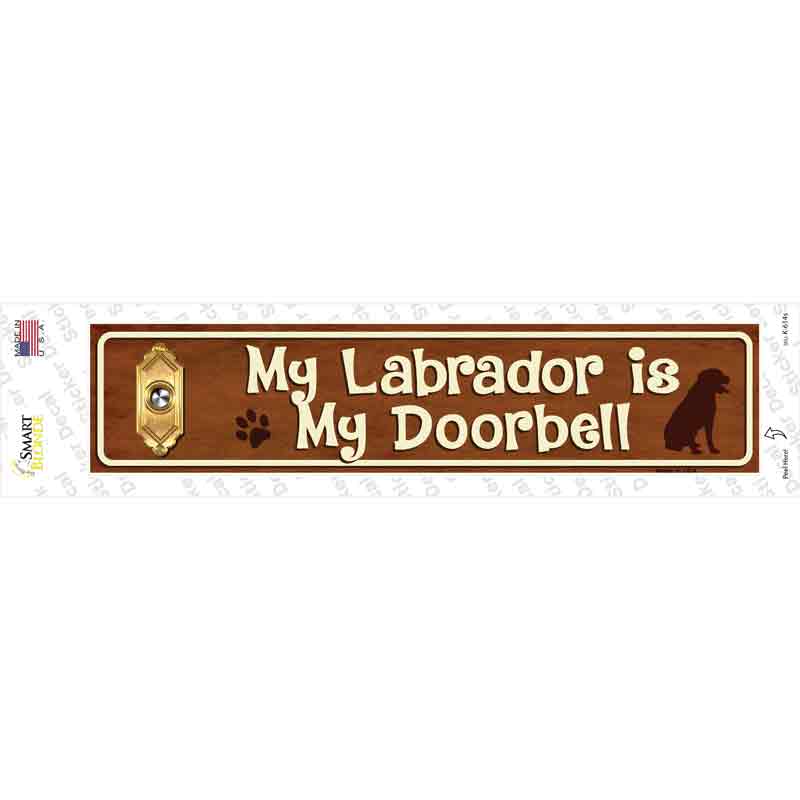 K-614s-M Labrador is Doorbell Novelty Narrow Sticker Decal - Medium