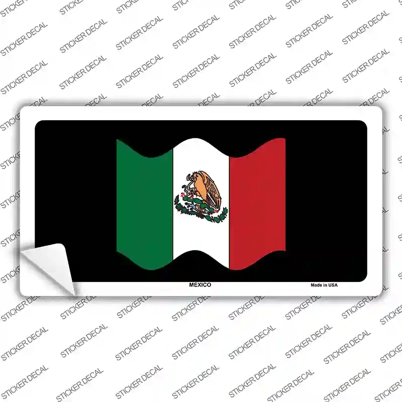 LP-1921s-S Mexico Waving Flag Novelty Sticker Decal - Small