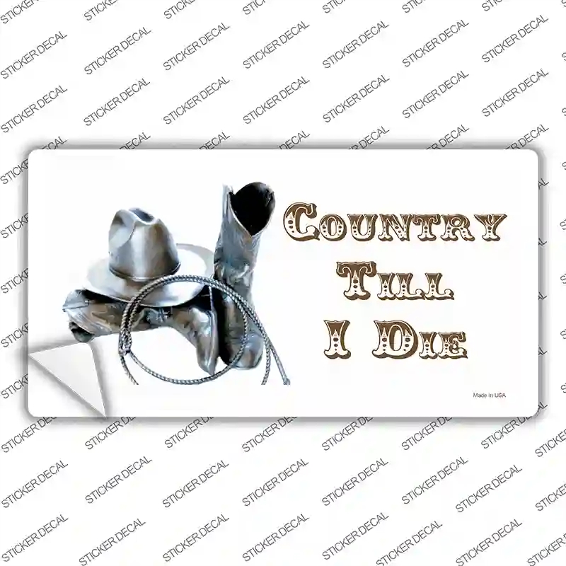 LP-2001s-S Country Till I Die Novelty Sticker Decal - Small